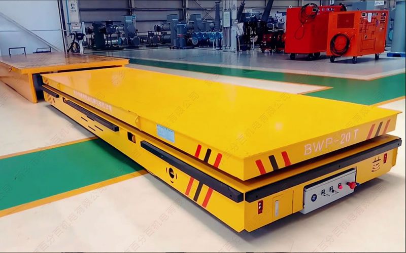 山東用戶(hù)20噸潛伏頂升式無(wú)軌電動(dòng)平板車(chē)項(xiàng)目案例
